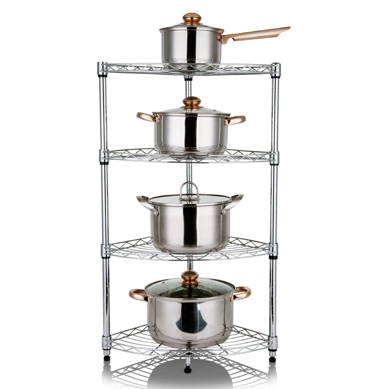 Dapai House Kitchen Pot Racks Stainless Steel Color Frame 4 Shelf