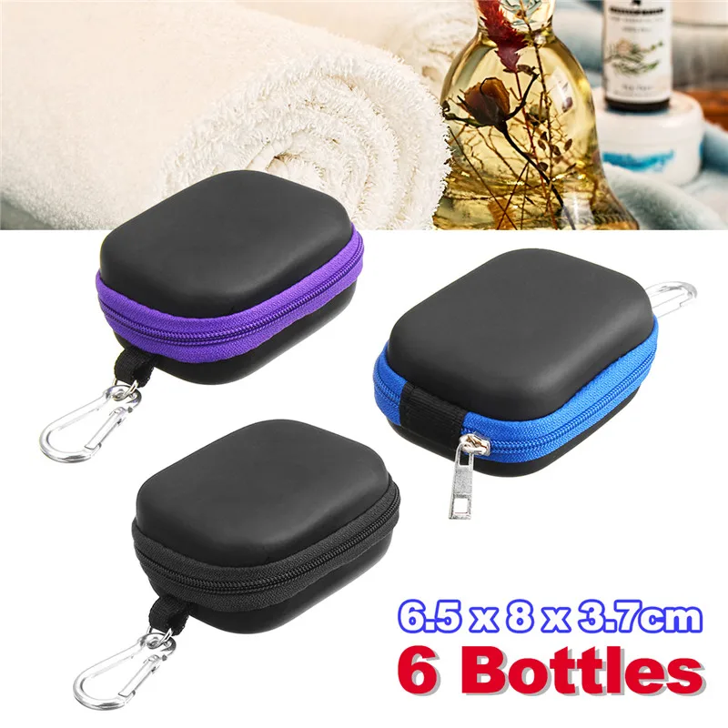 

6 Bottles Essential Oil Storage Case Fashion Travel Carrying Holder Bag Anti-collision Aromatherapy Small Box 5ml to 15ml