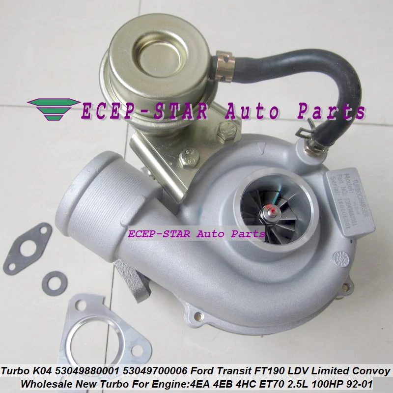 

K04 53049880006 53049700001 53049700006 Turbo For Ford Transit FT190 1992-01 For LDV Limited Convoy 4EA 4EB 4HC ET70 2.5L 100HP