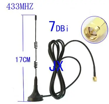 

OSHINVOY 433MHz high gain 7dBi magnet whip antenna 433M Wireless RF Data Transceiver Module SMA male antenna