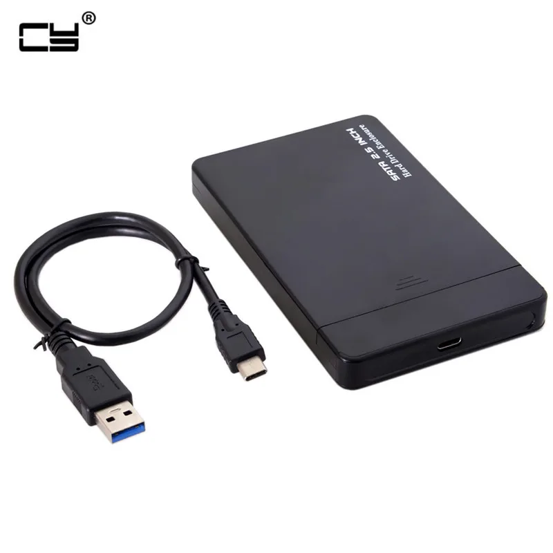 

USB-C Type-C to 2.5 Inch SATA SSD HDD External Hard Disk Enclosure for Laptop & PC Black White