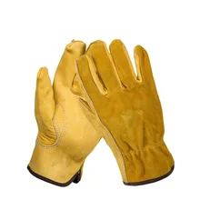 Safurance Men’s Work Gloves Cowhide Driver Security Protection Wear Safety Workers Welding Moto Gloves