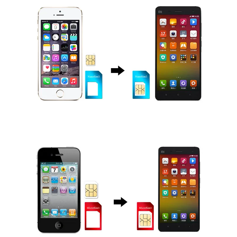 Адаптер для SIM карты 5 в 1 iPhone набор nano sim адаптеров адаптер телефона|Наборы