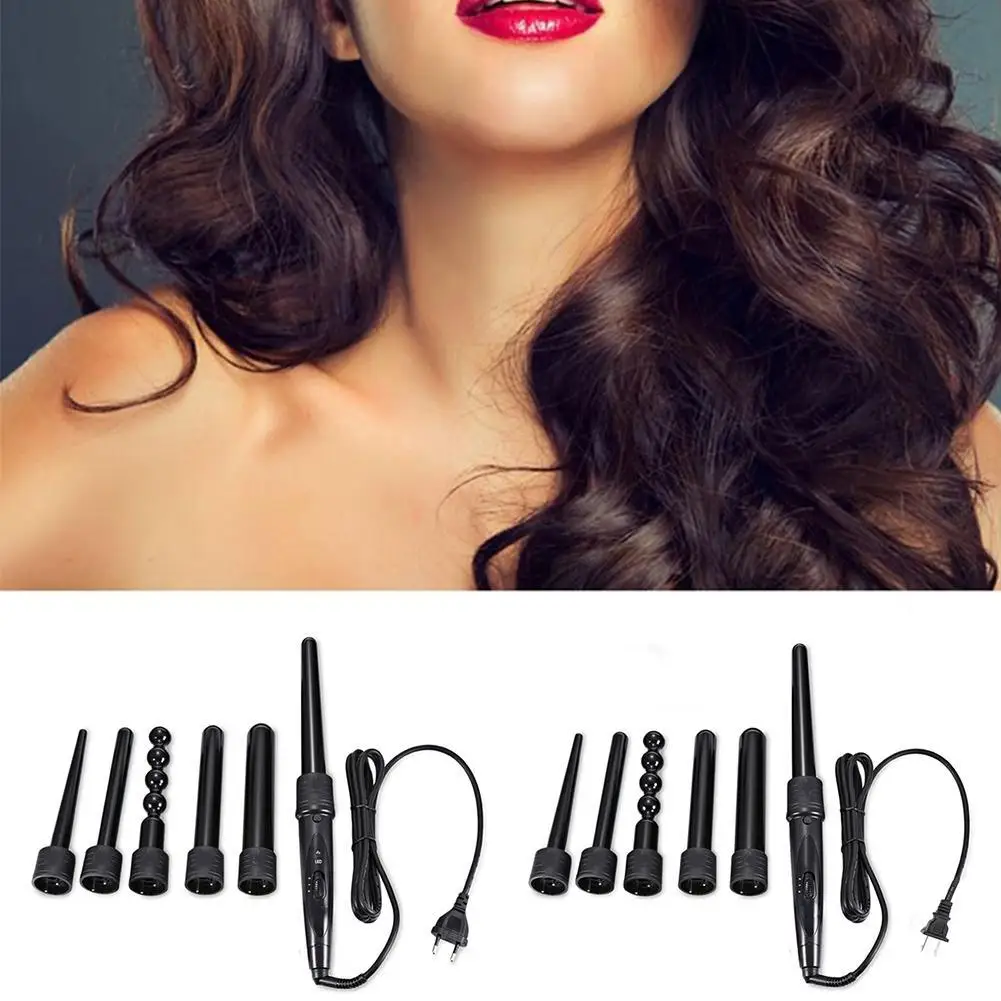 

6 in 1 Hair Interchangeable Barrel Tourmaline Mini-automatic Curling Bar Ceramic Pro Curling Iron Multifunctional Ceramic Wand