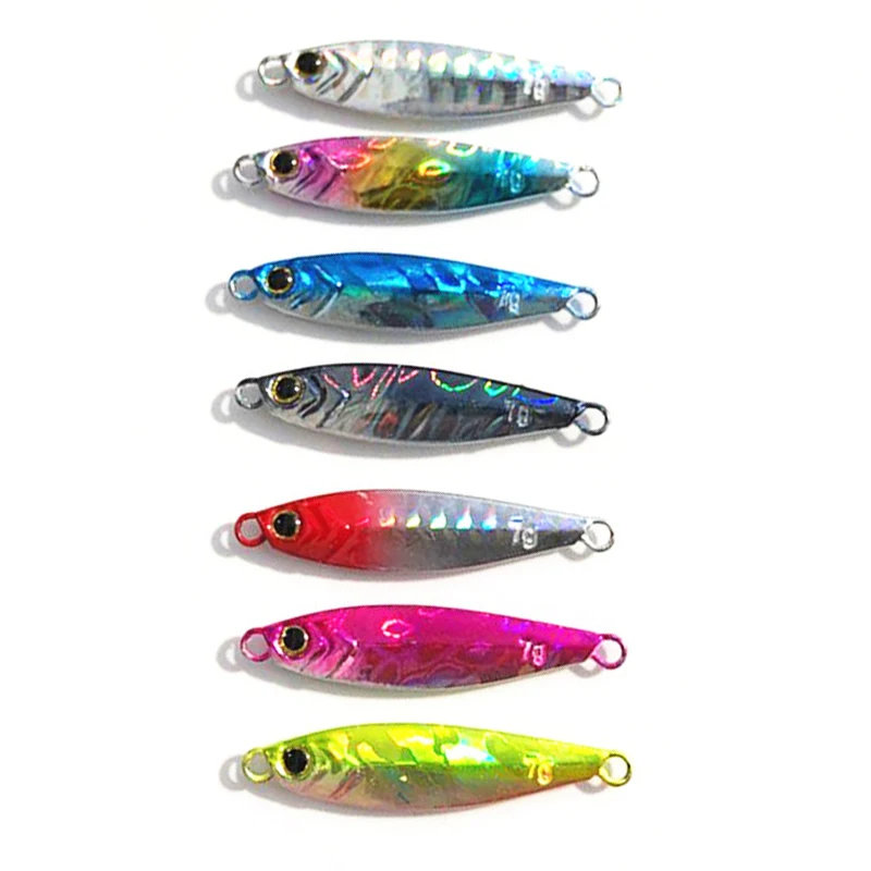 

Metal Jigging Spoon 7g 10g Laser Artificial Bait Boat Fishing Jig Lures Super Hard Lead Fish Fishing Lures No Hook