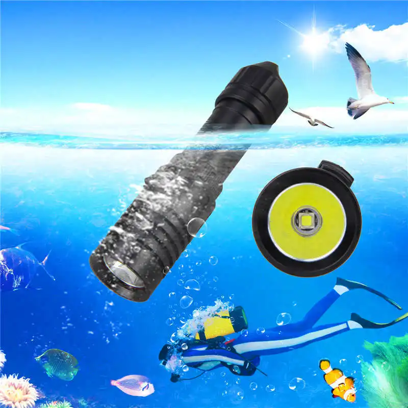 laser pointer LED Scuba Diving torch flashlight 18650 Light Underwater 100m powerful led flashlight waterproof #4S10 (6)