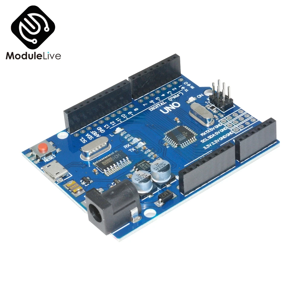 

1pcs/lot One Set Cool Version UNO R3 CH340G MEGA328P UNO R3 ATMEGA328P AU Compatible CH340 Micro USB DIY Kit