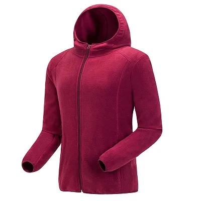 Мужская и женская зимняя Флисовая теплая флисовая куртка для спорта на открытом воздухе с капюшоном, Брендовые пальто для пеших прогулок, лыж, кемпинга, мужские и женские куртки VA093 - Цвет: Men Wine Red
