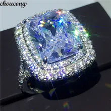 Choucong, большая принцесса, кольцо, 925 пробы, серебро, 8ct, AAAAA, cz, обручальное кольцо, кольца для женщин, роскошные ювелирные изделия