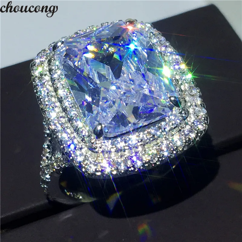 

choucong Big Princess cut Promise Ring 925 Sterling Silver 8ct AAAAA cz Engagement Wedding Band Rings For Women Luxury Jewelry