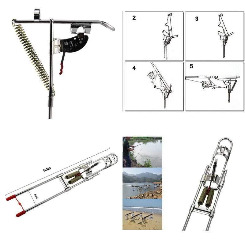 Автоматический держатель для удочки Регулируемая подставка из нержавеющей стали держатель кронштейн