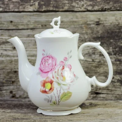 Fashion British Bone China Coffee Pot European Style Afternoon Tea Teaset Ceramic Teapot Coffee Pot Flower Tea Pot Porcelain Pot - Цвет: D