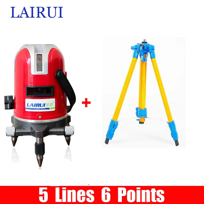 

LAIRUI 5 lines 6 points laser level 360 degree rotary cross laser line level and strong Bag with tripod