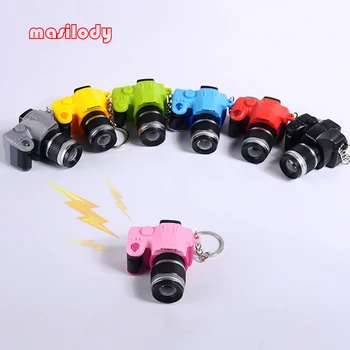 

100pcs/lot LED Camera keychain Flashlight Camera Keyring Sound Camera Keychains Mini Camera Key Chain Bag Hanging Drop