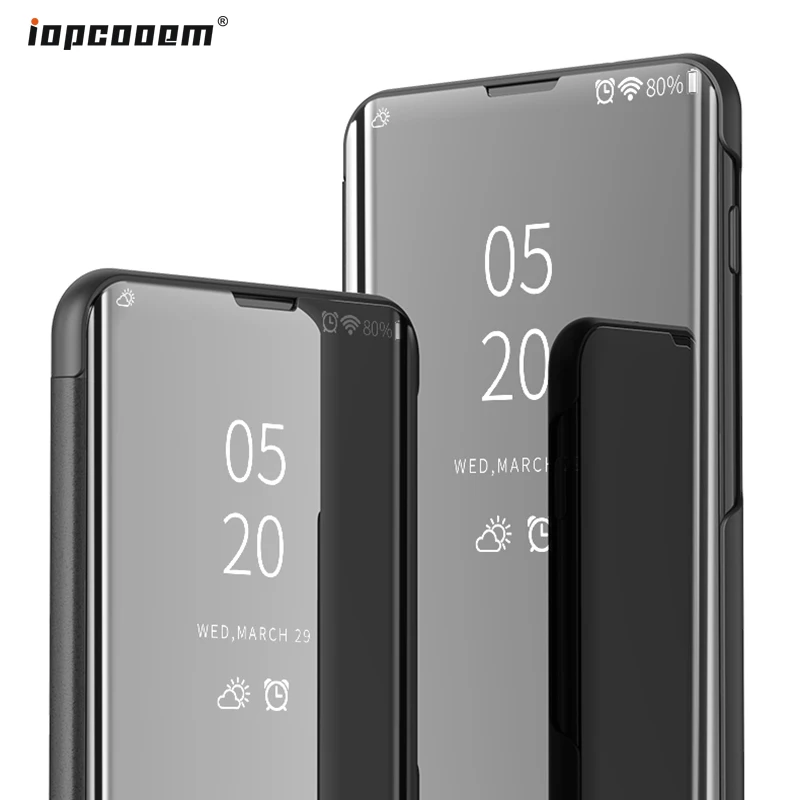 Чехол для Xiaomi Redmi 7 зеркальный откидной Note глобальная версия кожаный чехол с