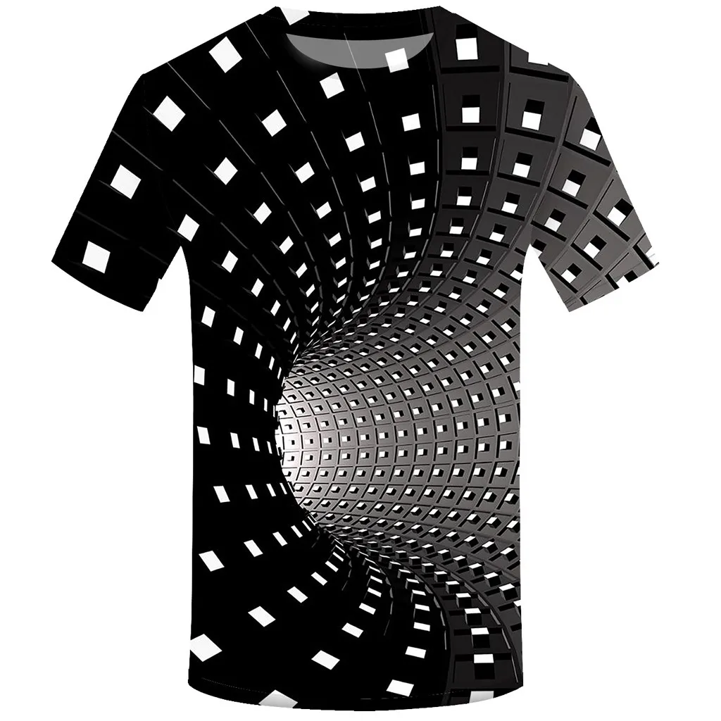 

Black And White Vertigo Hypnotic Printing T Shirt Funny Short Sleeved Tees Men/women Tops Men's 3D T-shirts 2019 shirt