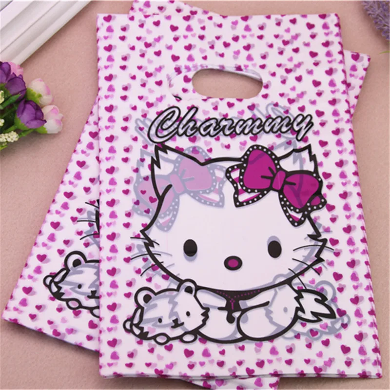 Wholesale 100pcs/lot 20*30cm Fashion Hello Kitty Gift Package Bags With