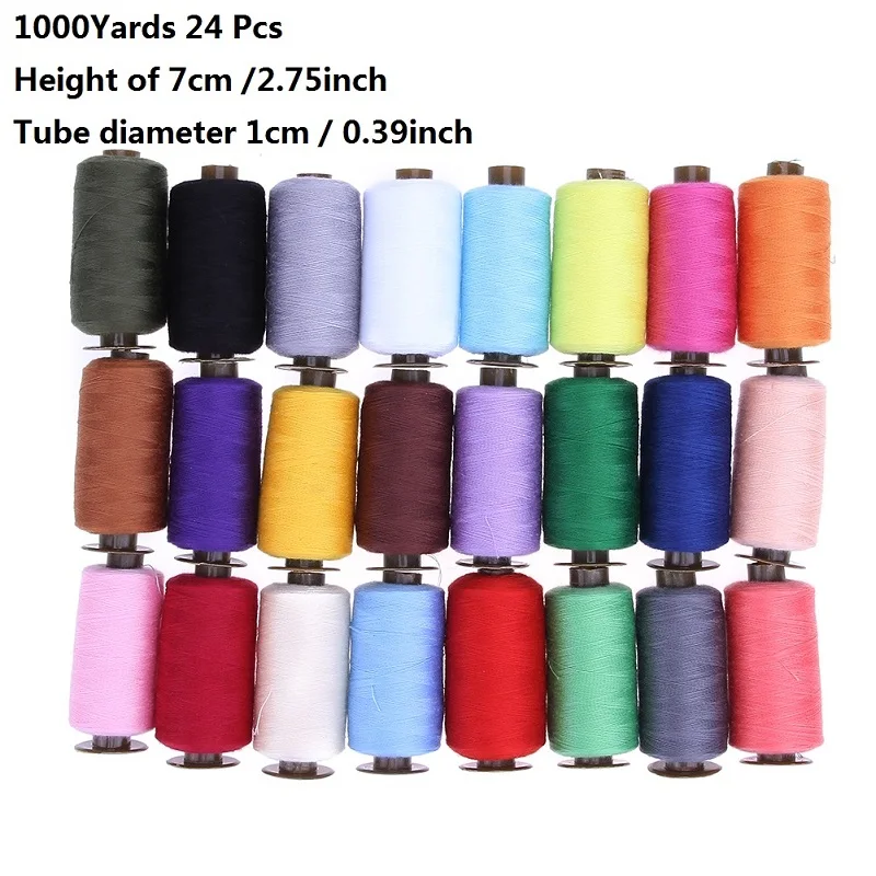 Полиэфирные нитки для вышивки для швейной машины, нитки для рукоделия, нитки для ручного шитья - Цвет: 24Pcs
