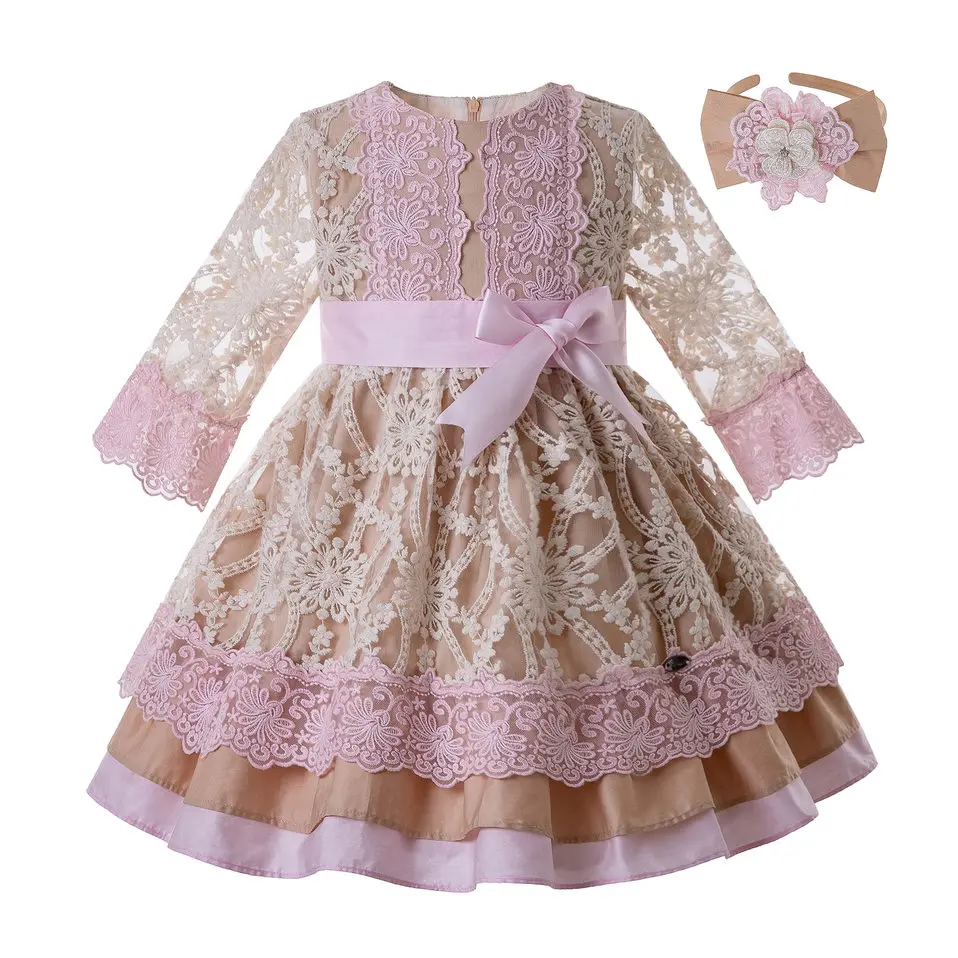 Pettigirl/новое платье для девочек с вырезами, дизайнерское свадебное платье с бантом для девочек, эксклюзивная детская одежда, G-DMGD112-C129 - Цвет: as picture