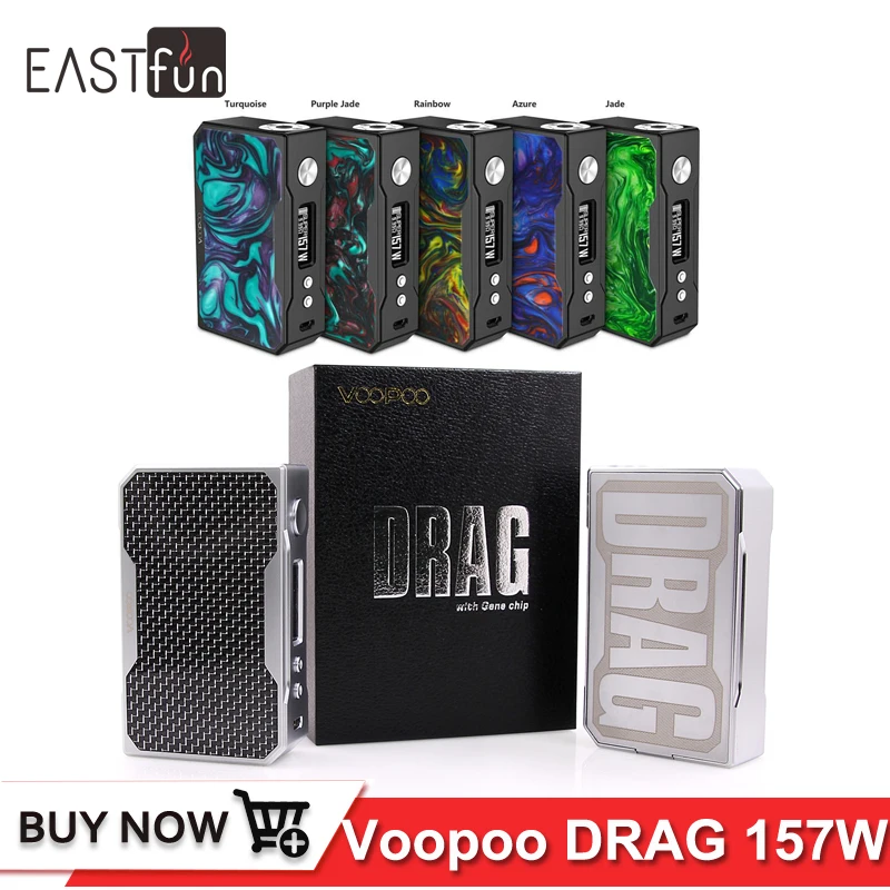 Оригинальный Voopoo DRAG 157 Вт коробка мод VW W/O батарея контроль температуры