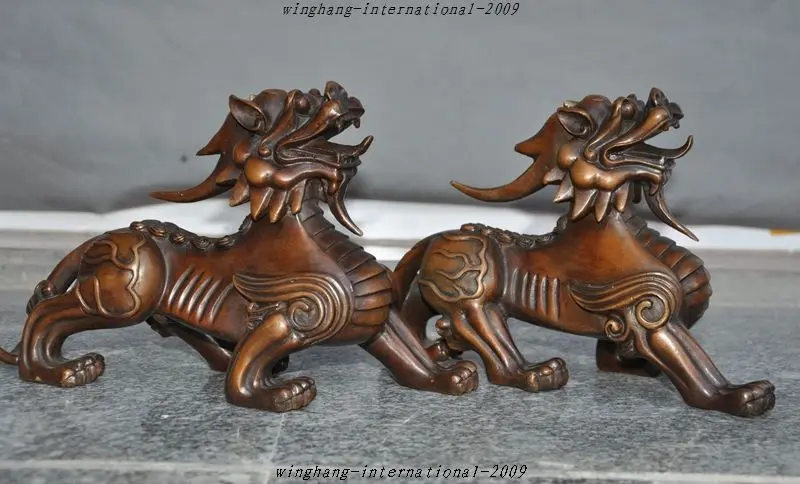 

christmas Chinese bronze fengshui Brave troops Pixiu unicorn Evil spirits beast statue pai halloween