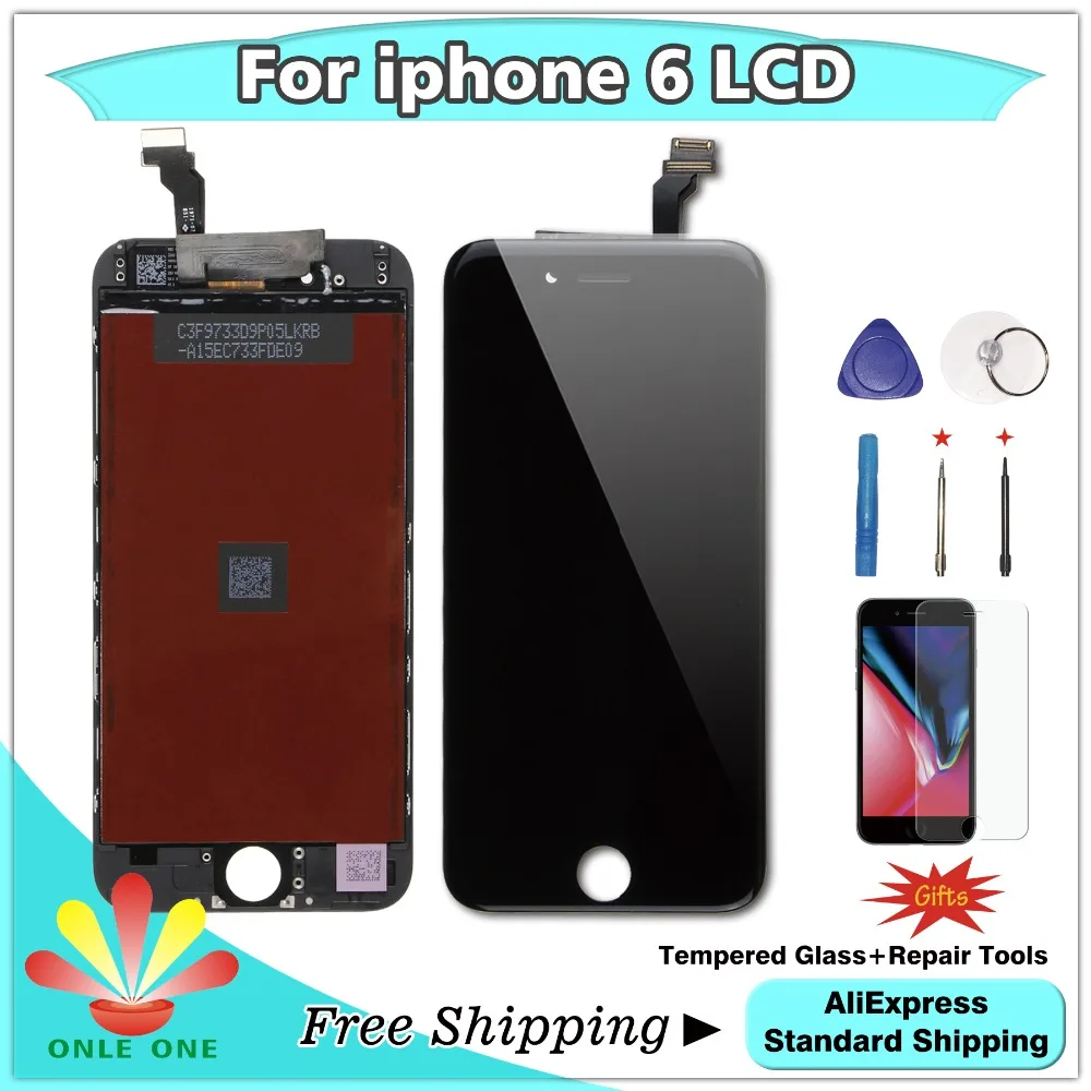 Качественный ЖК экран AAA + сенсорный дисплей для iPhone 6 6g дигитайзер черный и белый