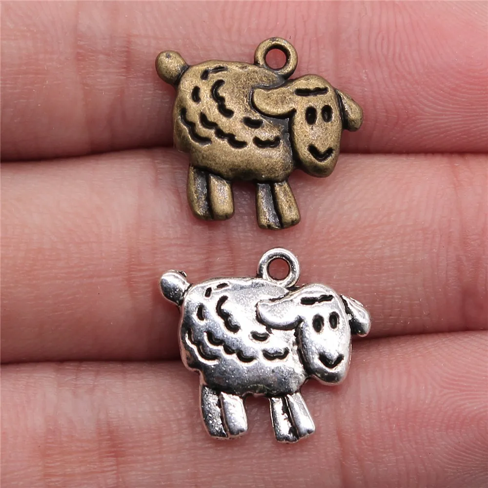 WYSIWYG 4pcs 18x16mm Pendant Sheep Sheep Charm Pendants For Jewelry