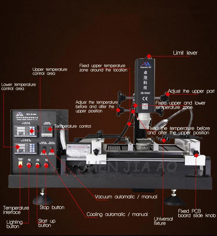 Настольных BGA ремонт ZM-R590 цифровой дисплей Высокая точность управления прибором BGA ремонт таблице 220 В 4800 Вт 1 шт