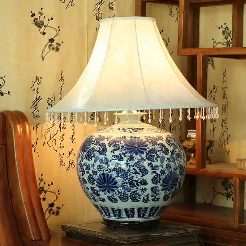 Jingdezhen Vintage Style Porcelain Ceramic Desk Table Lamps For Jingdezhen Vintage Style Porcelain Ceramic Desk Table Lamps For Bedside Chinese Blue And White Old Lamp China In From Lights