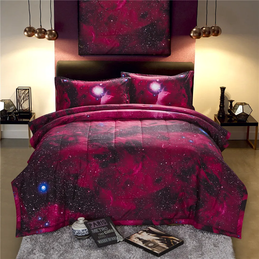 3d Galaxy Comforter Bedding Sets Queen Size Universe Outer Space Print Blanket Quilt 200x230cm 3pcs Bed Set Bedspread Galaxy Comforter Bed Setbedding Set Aliexpress