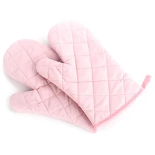 Горячая 1 шт. хлопковые защитные перчатки кухонные термостойкие для плиты кухонные перчатки для микроволновой печи розовые