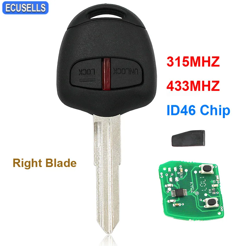 2 Button Remote Smart Car Key Fob For Mitsubishi Lancer Outlander L200