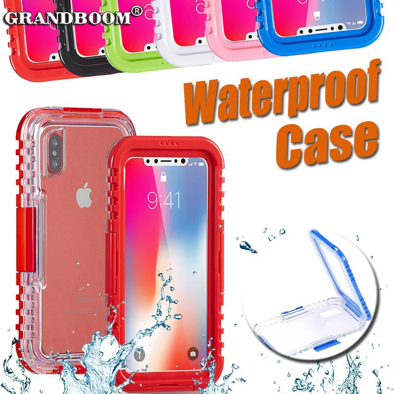 

100pcs Waterproof Transparent Full Body Protector Case For iPhone XS Max XR X 8 7 6 6S Plus Heavy Duty Hybrid Clear PC+TPU Cover