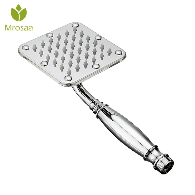 

Stainless Steel Square Hand Shower Head Silicone Water Outlet Rainfall Showerhead Chrome Pressurized Bath Rain Shower with Nail