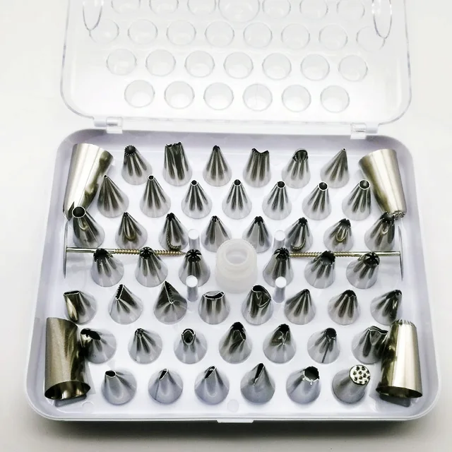 55pcs Stainless Steel Cake Nozzles Set Icing Piping Pastry Tips Fondant Cake Decorating Sugar