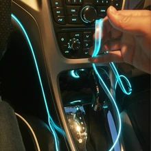 Car Interior Lamp Neon Strip led El Cold Light sticker For Renault Megane 2 3 Duster Logan Clio 4 3 Laguna 2 Sandero Scenic 2 kemimoto 8200676533 mirror control switch for renault laguna ii megane 2 scenic 2 8200109014 109014