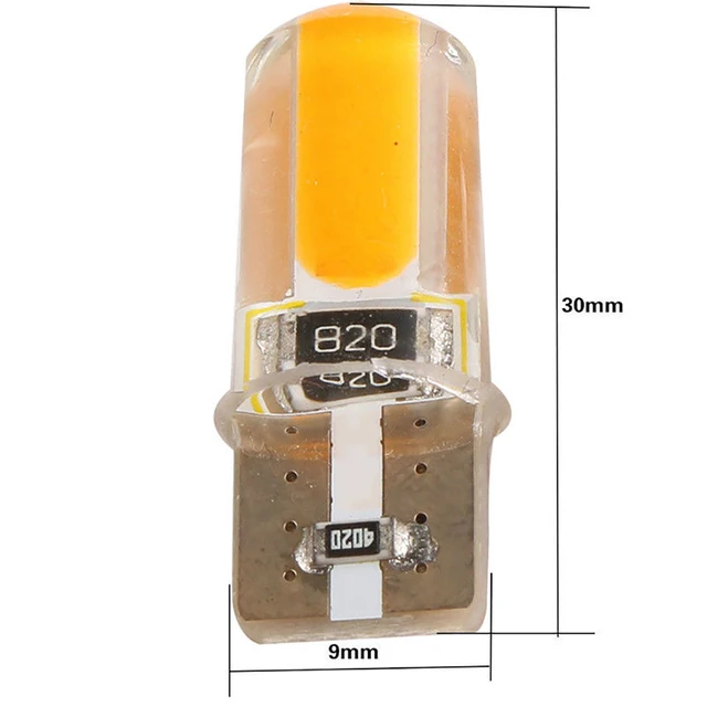 4pcs T10 194 168 W5W COB LED Car Canbus Silicone Width Side Marker License Plate Turn Clearance Lights Signal Lamp Bulb Amber 4