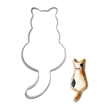 Форма для выпечки печенья, торта, 1 шт., нержавеющая сталь, форма милого кота, форма для печенья, инструмент для детей