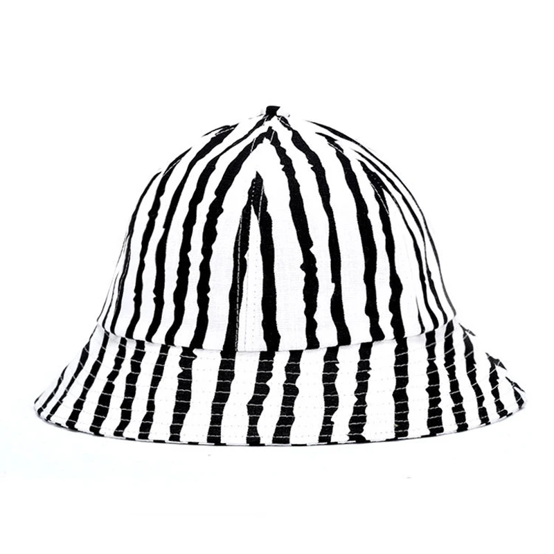 Новые милые новые женские модные цветные полосатые напечатанные шляпы для улицы полевые солнечные регулируемые куполообразные папа шляпа-ведерко кепки - Цвет: 3
