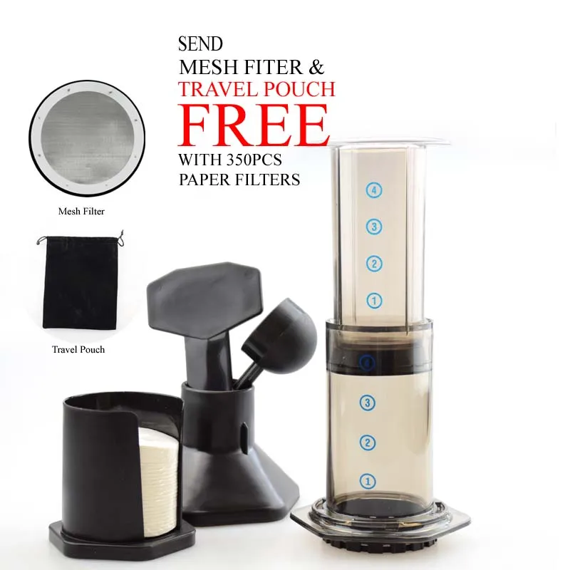 Free shipping Similar Aeropress Espresso Portable Coffee Maker Haole Press Coffee Maker Coffee press maker With Metal Filter