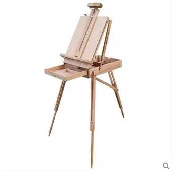 

2017 Imported red beech German imports of portable oil painting box/easel by Handmade with natural wood oil painting supplies