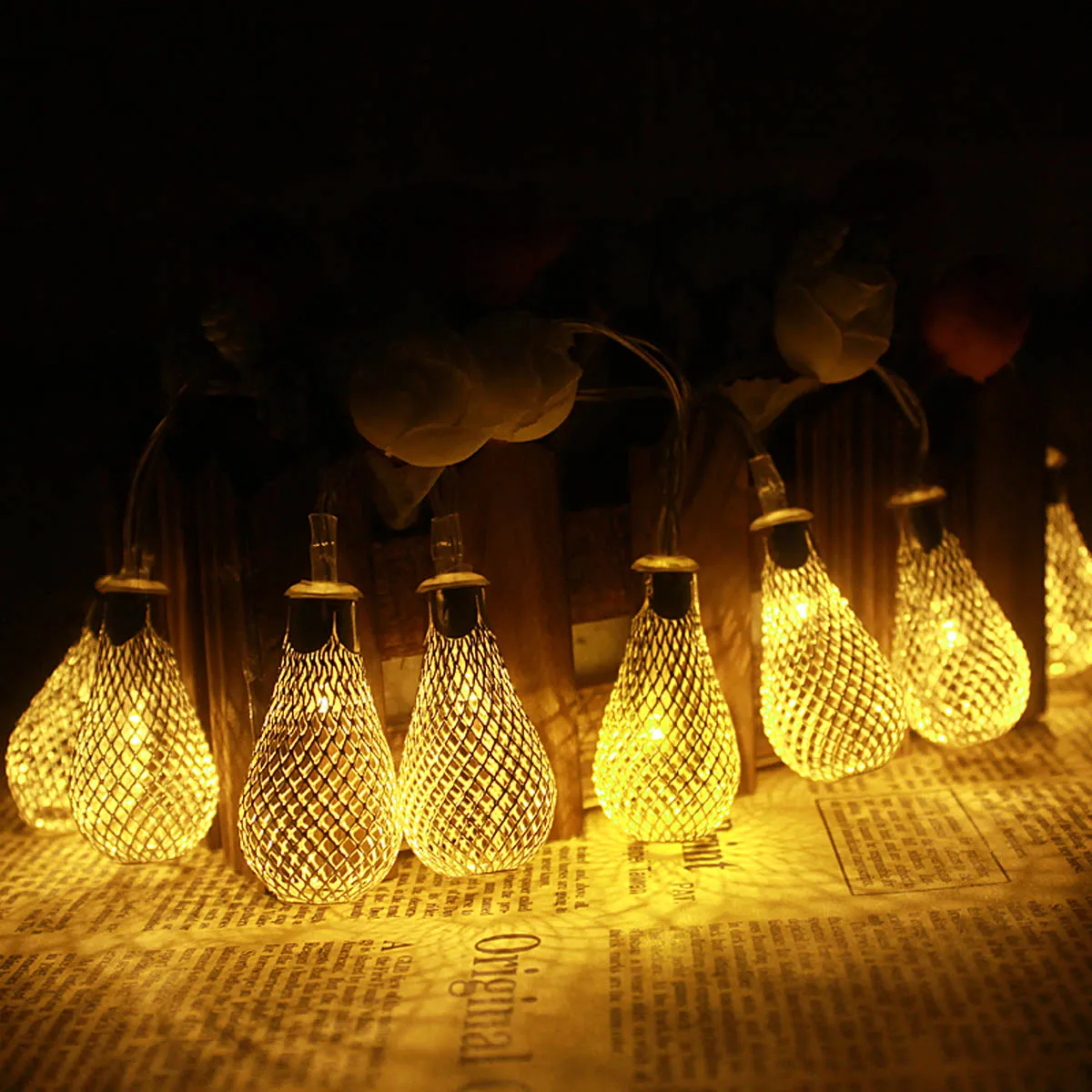 

Jiawen 20-LED 5M warm white Christmas Holiday Decoration water Drops String Light (AC 110-220V)