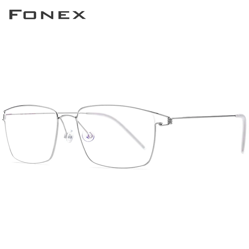 Оптические очки из титанового сплава, оправа для мужчин, очки по рецепту, новинка, женские брендовые дизайнерские очки без винтов для близорукости 98624 - Цвет оправы: Серебристый