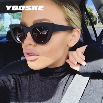 

YOOSKE Vintage Cat Eye Sunglasses Women Trend Ladies Outdoor Personality Sun Glasses Color Glasses UV400 Shades for W Eyewear