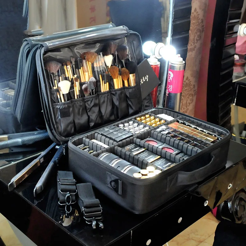 

High Quality Professional Empty Makeup Organizer Bolso Mujer Cosmetic Case Travel Large Capacity Storage Bag Suitcases