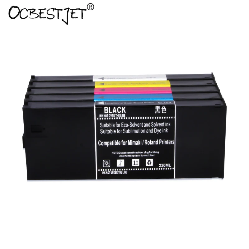 Ink Cartridge Inkjet Ink Cartridge ECO UV Ink Cartridge Full With 220ML UV Ink For Roland LEF-300 LEF-20 LEF-12 LEJ-640 LEC-540 LEC-330 7 Colors Available