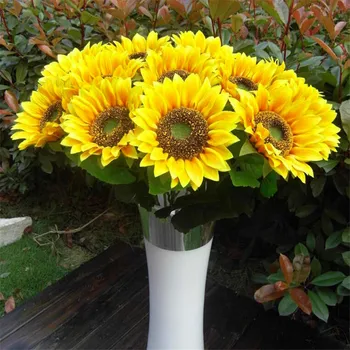 

20Pcs/lot 62cm/24.41" Length Artificial Flowers Simulation Sun Flower Dance Studio Shoot Props Home Wedding Decoration
