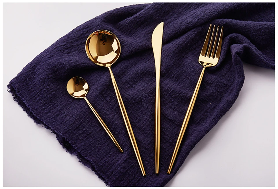 LIYIMENG Exquisite Tableware 24Pcs Western Dinnerware Knife Fork Stainless Steel Steak Cutlery Dinner Set Tools18