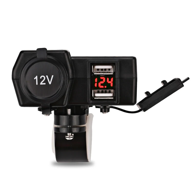 

12V Motorcycle Charger Led Voltmeter Motorbike Cigarette Lighter Dual USB Socket for Harley for Suzuki for Yamaha Phone Charger