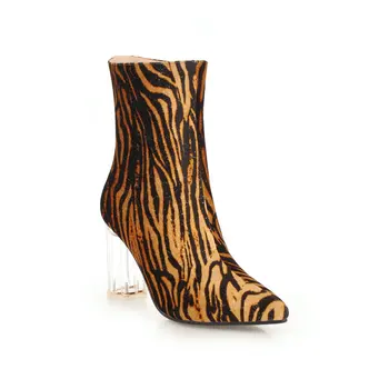 

Wind leopard shoes 2018 winter new high with pointed 43 size 32-181102 yards short boots